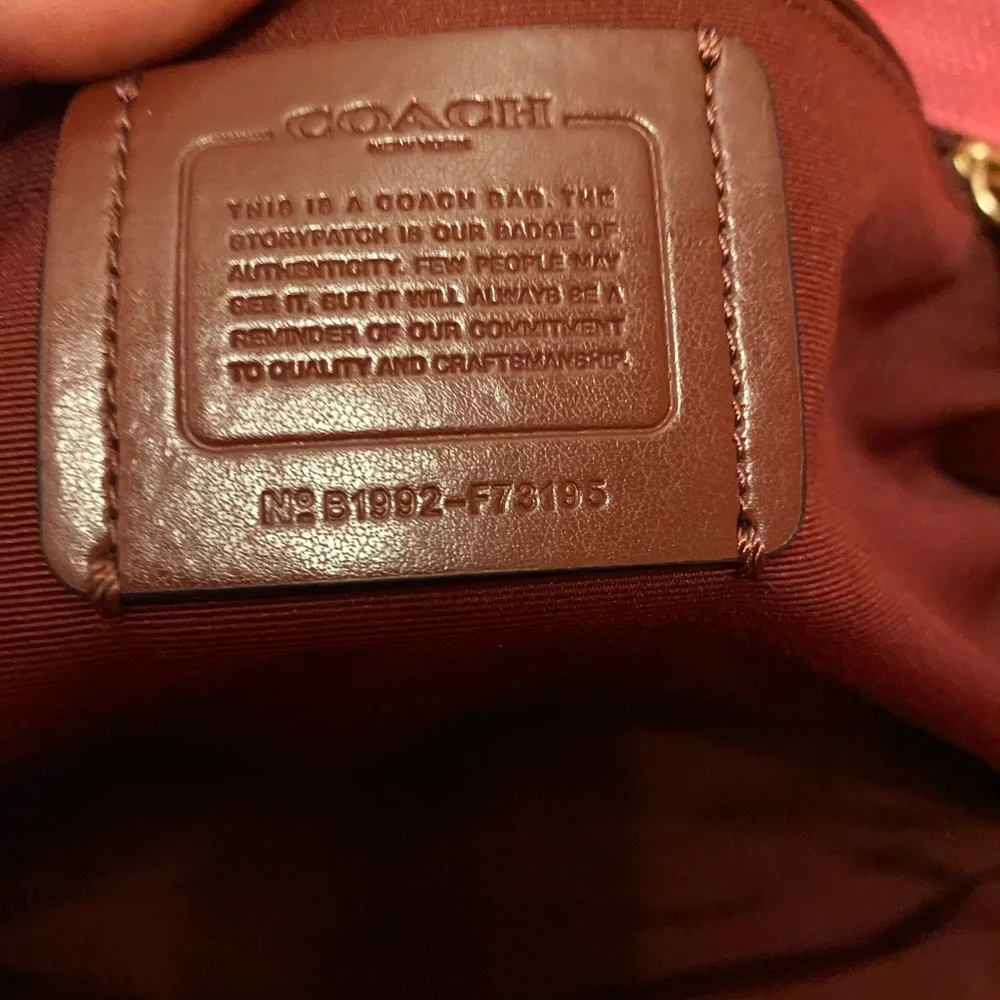 Coach Pink and Brown Leather Tote Bag - Picture 11 of 11